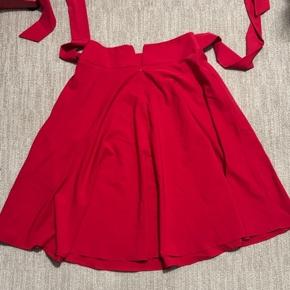 Belle Pogue Women Pleated Skirt Size M Red Midi Skirt with Pockets A-Line - Picture 8 of 10